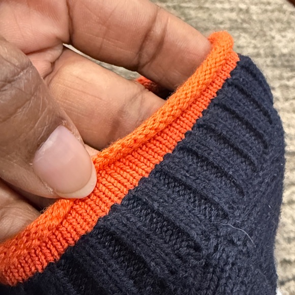 T by Talbots rolled crew neck Navy White Stripe nautical sweater size small - Picture 10 of 10